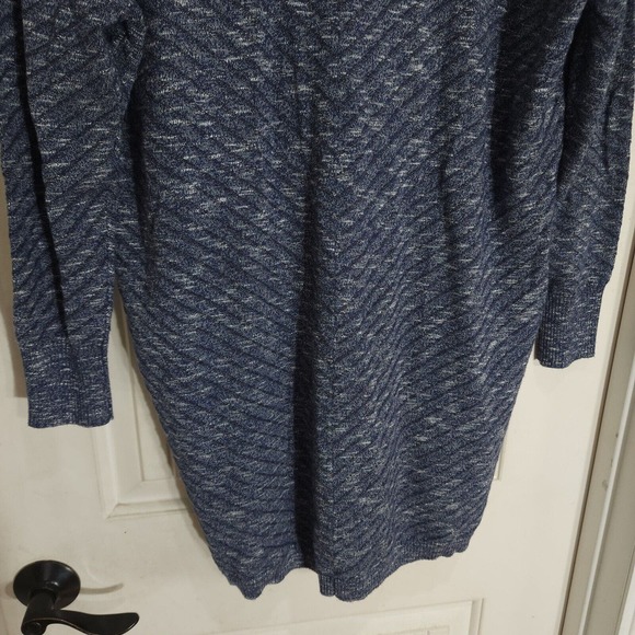 Kerisma Tunic Sweater Womens L/XL Blue Heathered Ribbed Pockets Long Sleeve - Picture 6 of 10